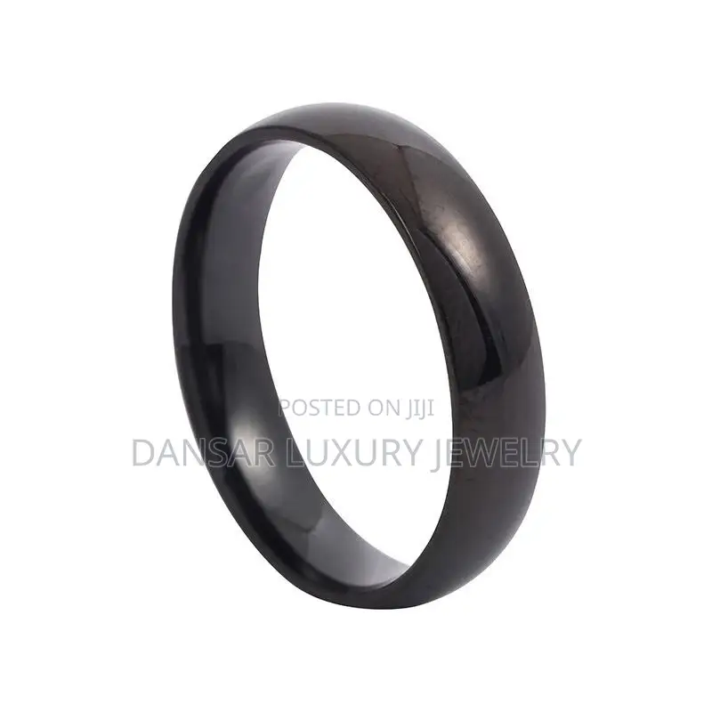 Plain Polished Steel Wedding Bands