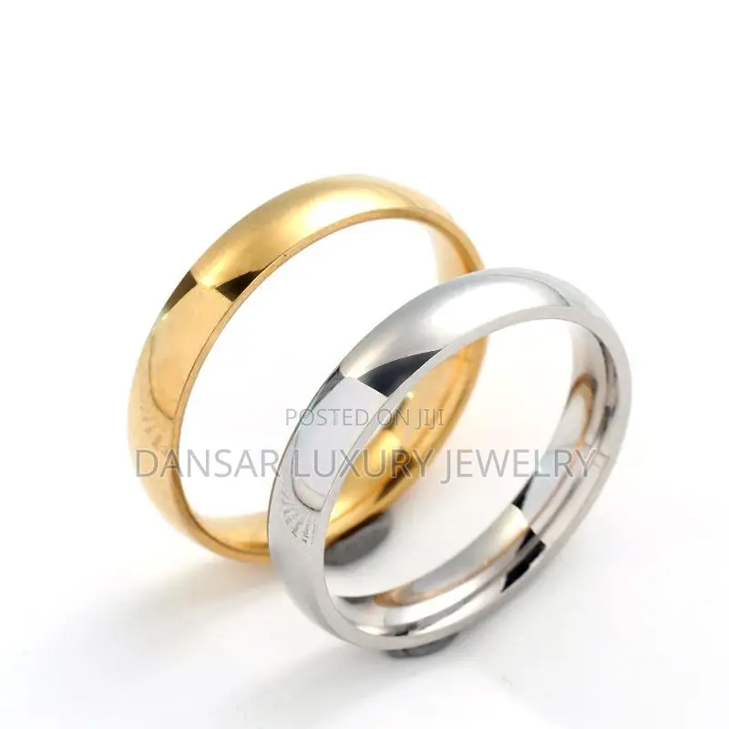 Plain Polished Steel Wedding Bands
