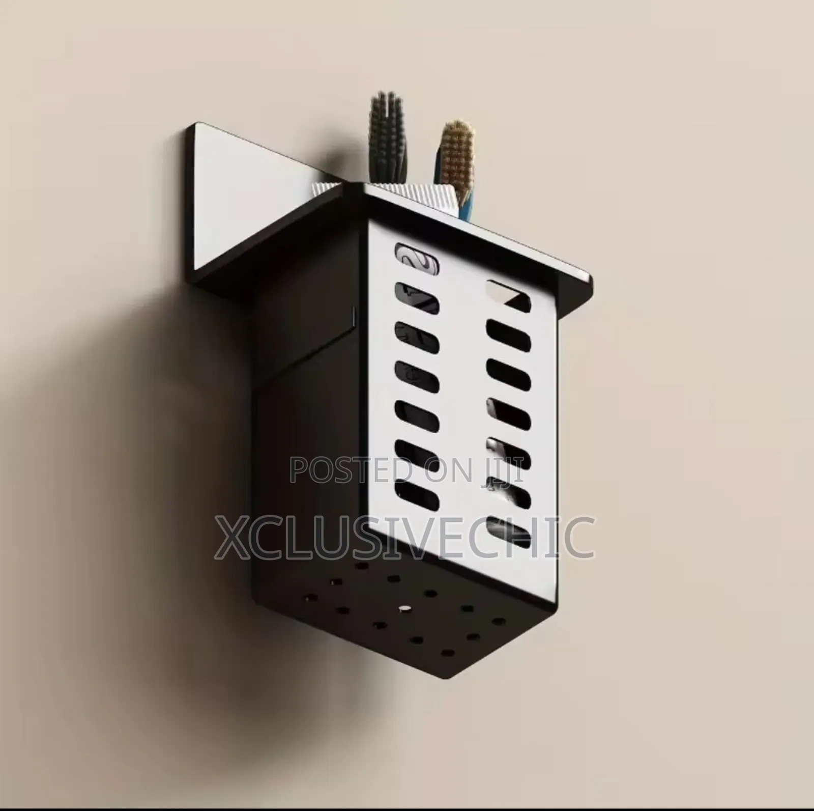 Black Wall Mounted Toothbrush Holder