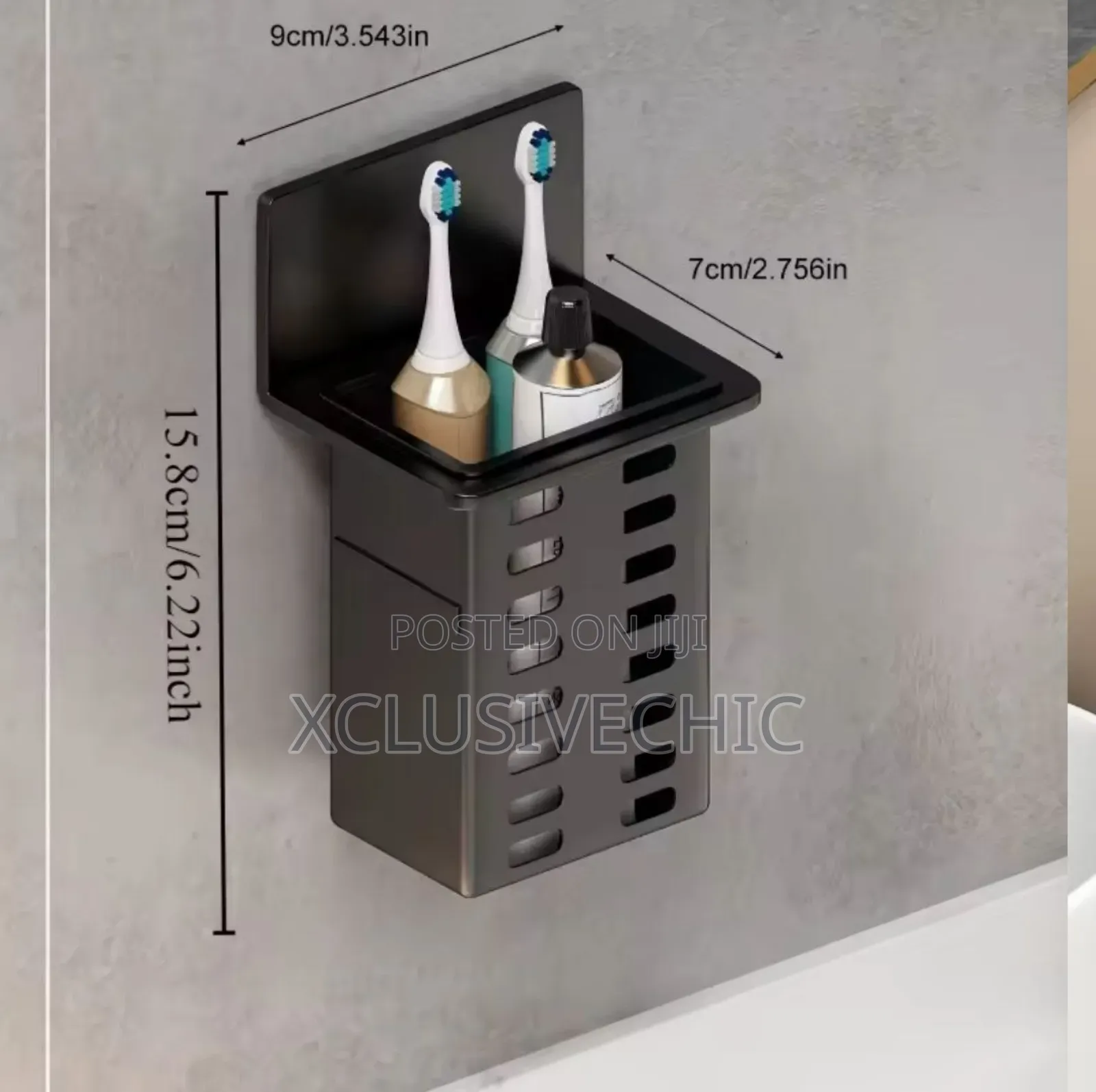 Black Wall Mounted Toothbrush Holder