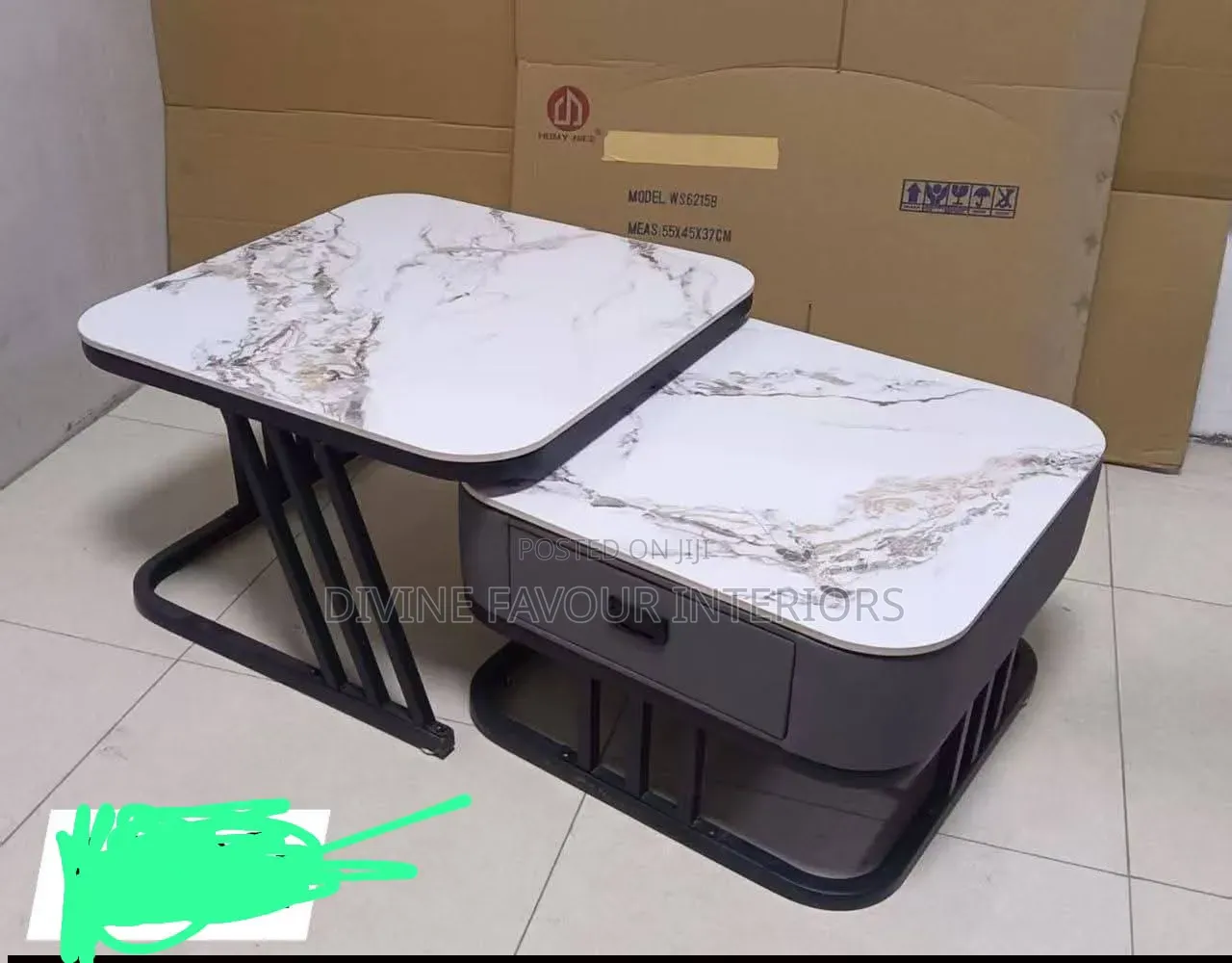 Dual Coffee Marble Center Table - White Top