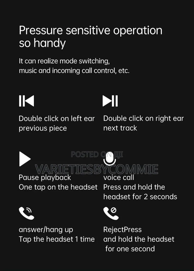 As-06 Smart Touch Bluetooth Earbud/Ear-Clip