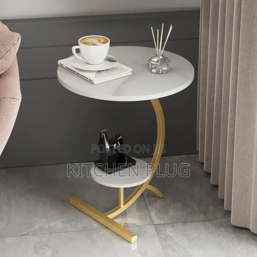 C-Shaped End Table for Sofa, Coffee, Laptop, Parlour, Bedroom, Kitchen