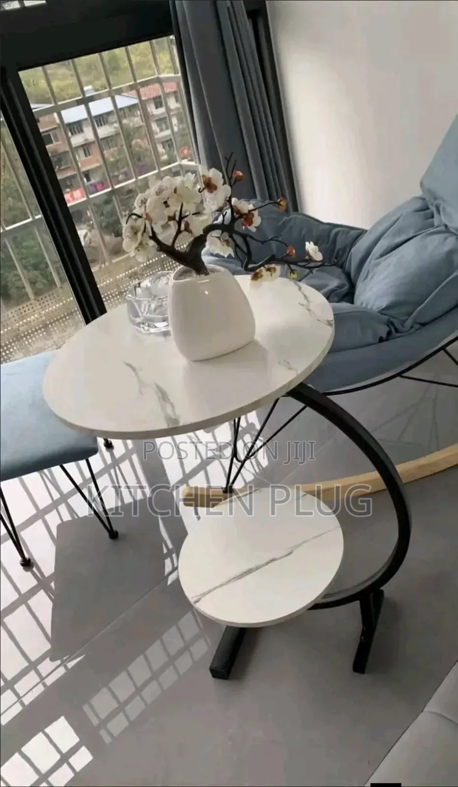 C-Shaped End Table for Sofa, Coffee, Laptop, Parlour, Bedroom, Kitchen