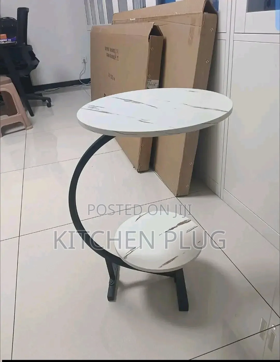 C-Shaped End Table for Sofa, Coffee, Laptop, Parlour, Bedroom, Kitchen