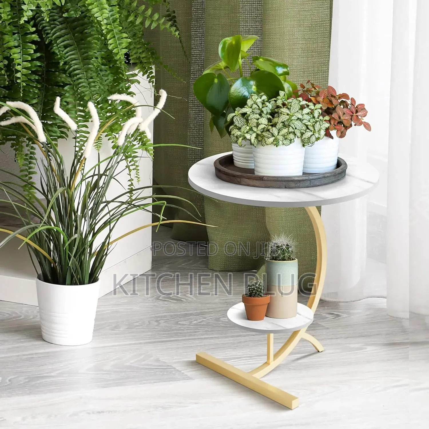 C-Shaped End Table for Sofa, Coffee, Laptop, Parlour, Bedroom, Kitchen