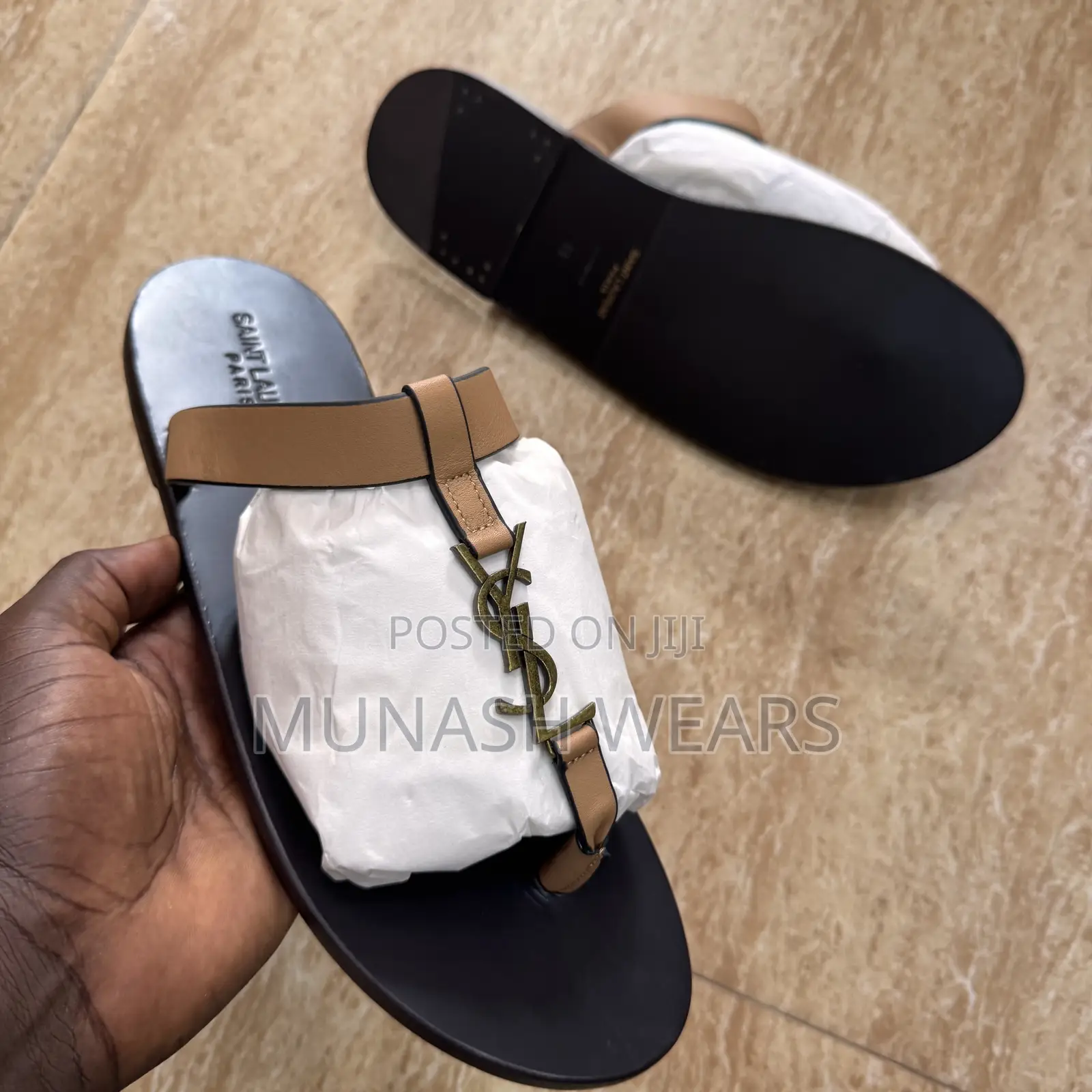 Italian Ysl Brown Slipers 40-48