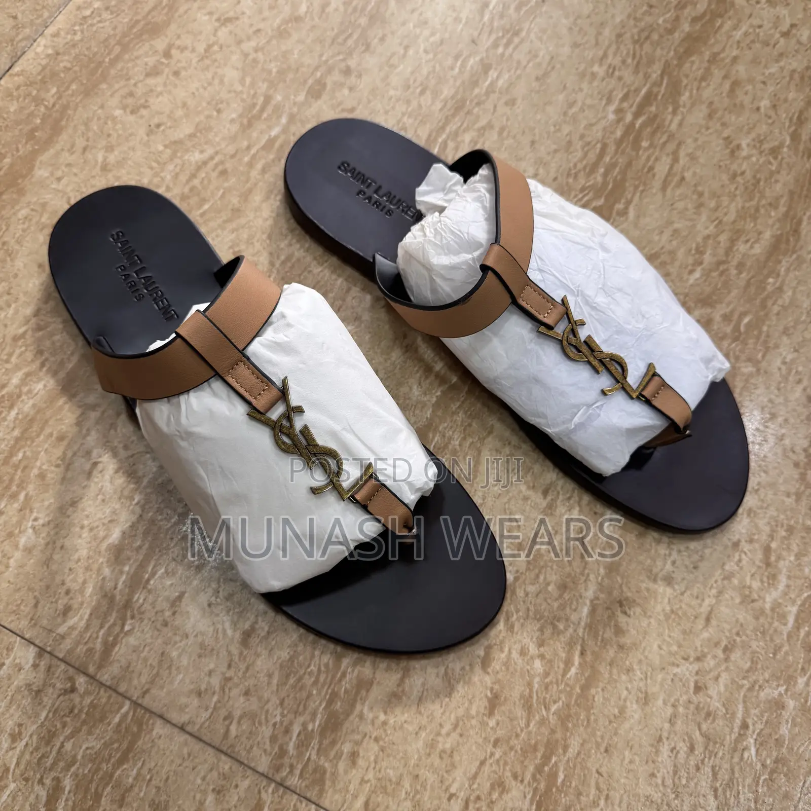 Italian Ysl Brown Slipers 40-48