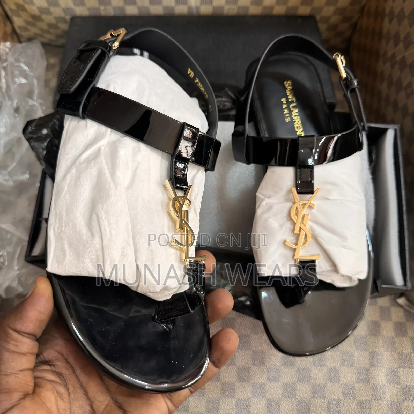 Original Ysl Leather Sandal