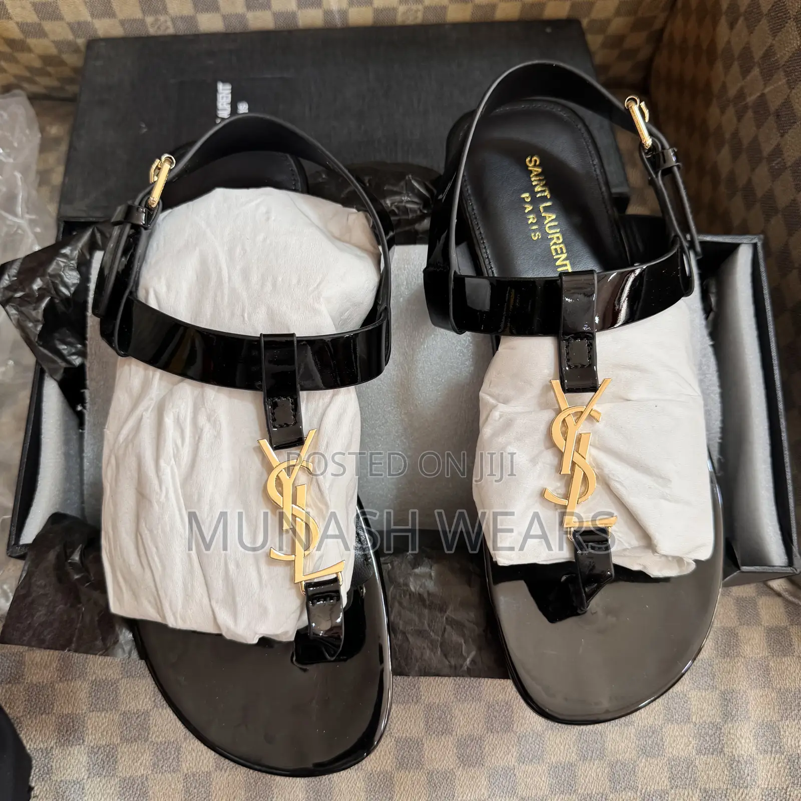 Original Ysl Leather Sandal