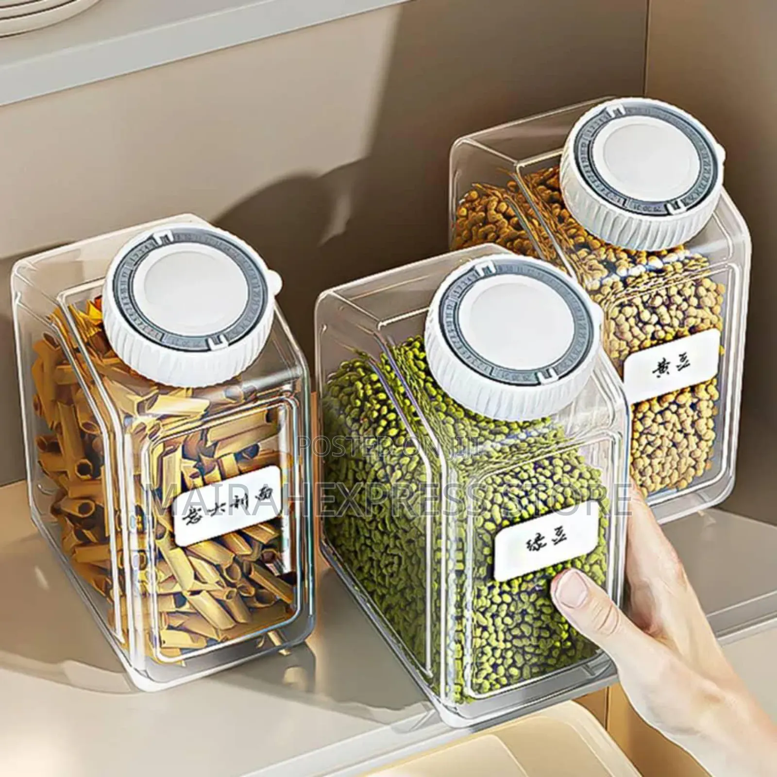 2pcs 3l/2l Airtight Storage Kitchen Carnister