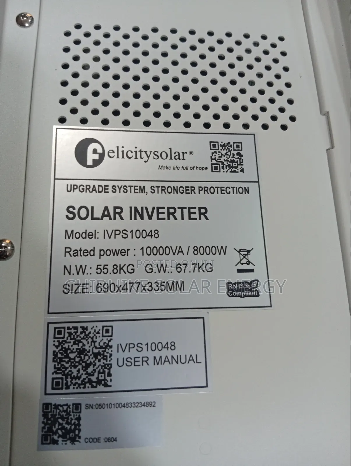 Felicity 10kva Ivps Solar Inverter 48v