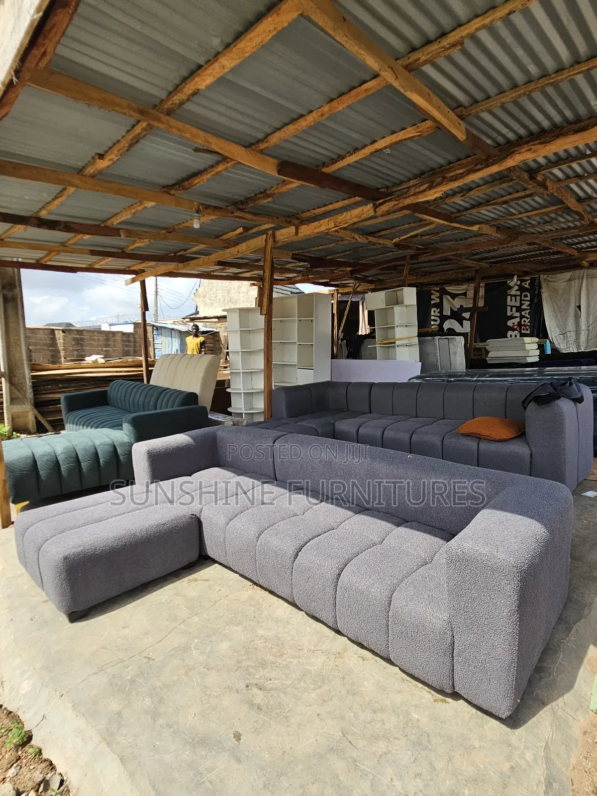 Corner Sofa Made With Boucle Fabrics
