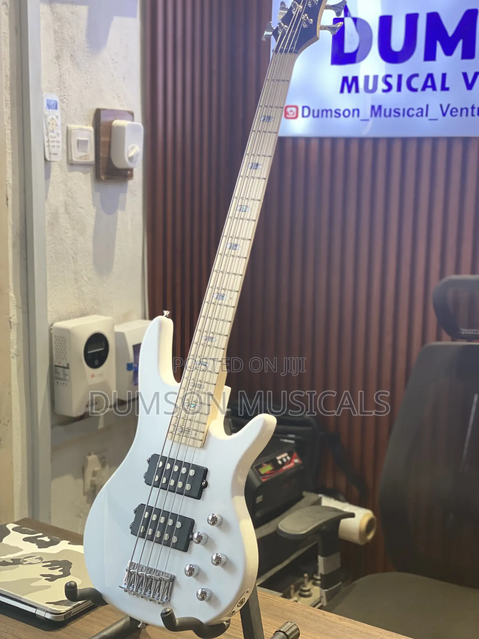 Ibanez Active 5 Strings Bass Guitar Pure White