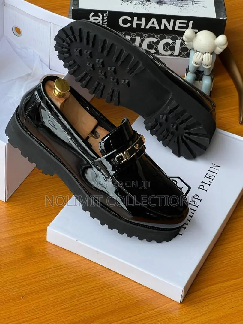 Black Patent Leather Philipp Plein Loafers