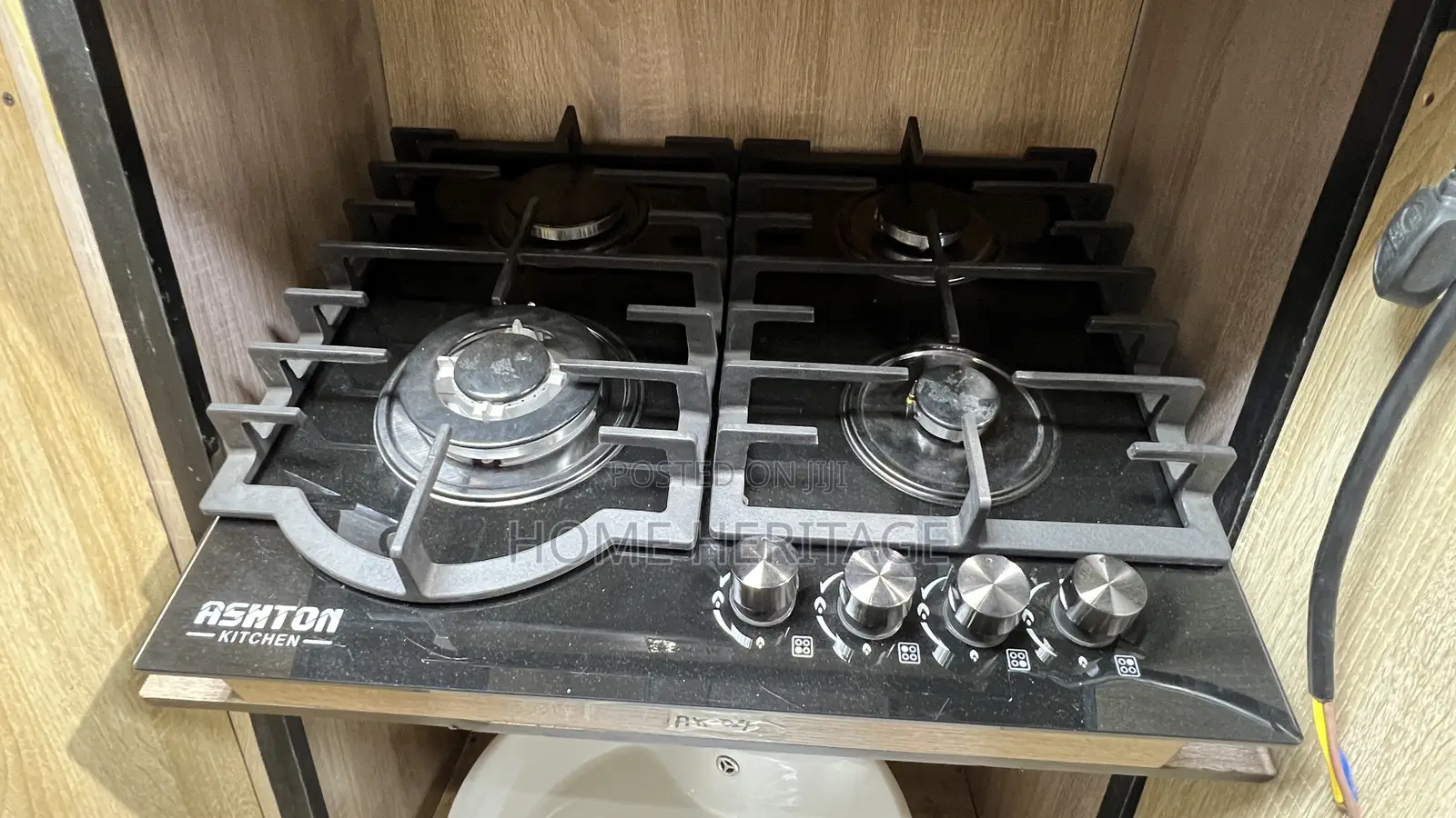 Black 4 Burner Gas Cooker 60cm