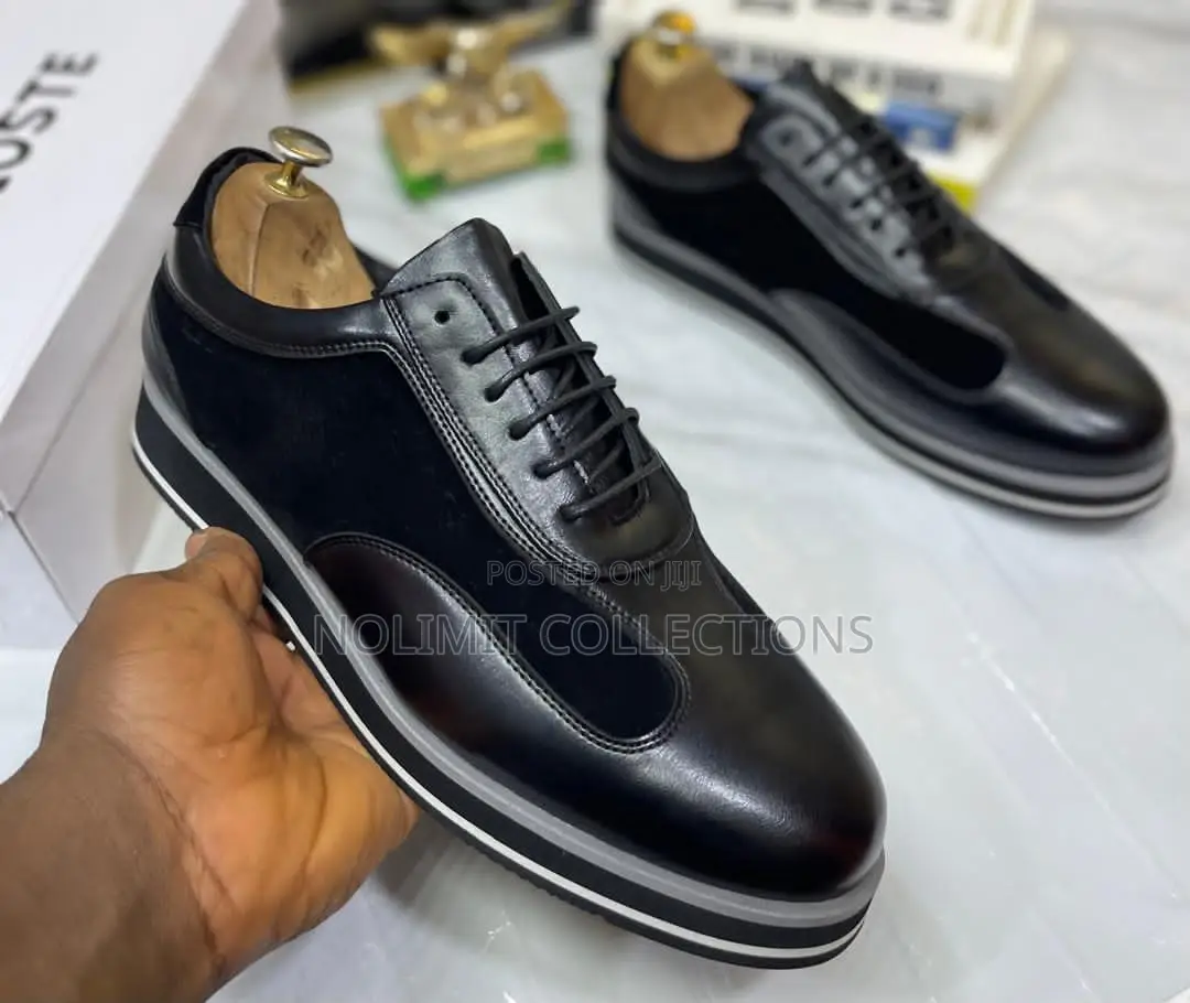 Lacoste Leather and Suede Shoes With Platform Soles