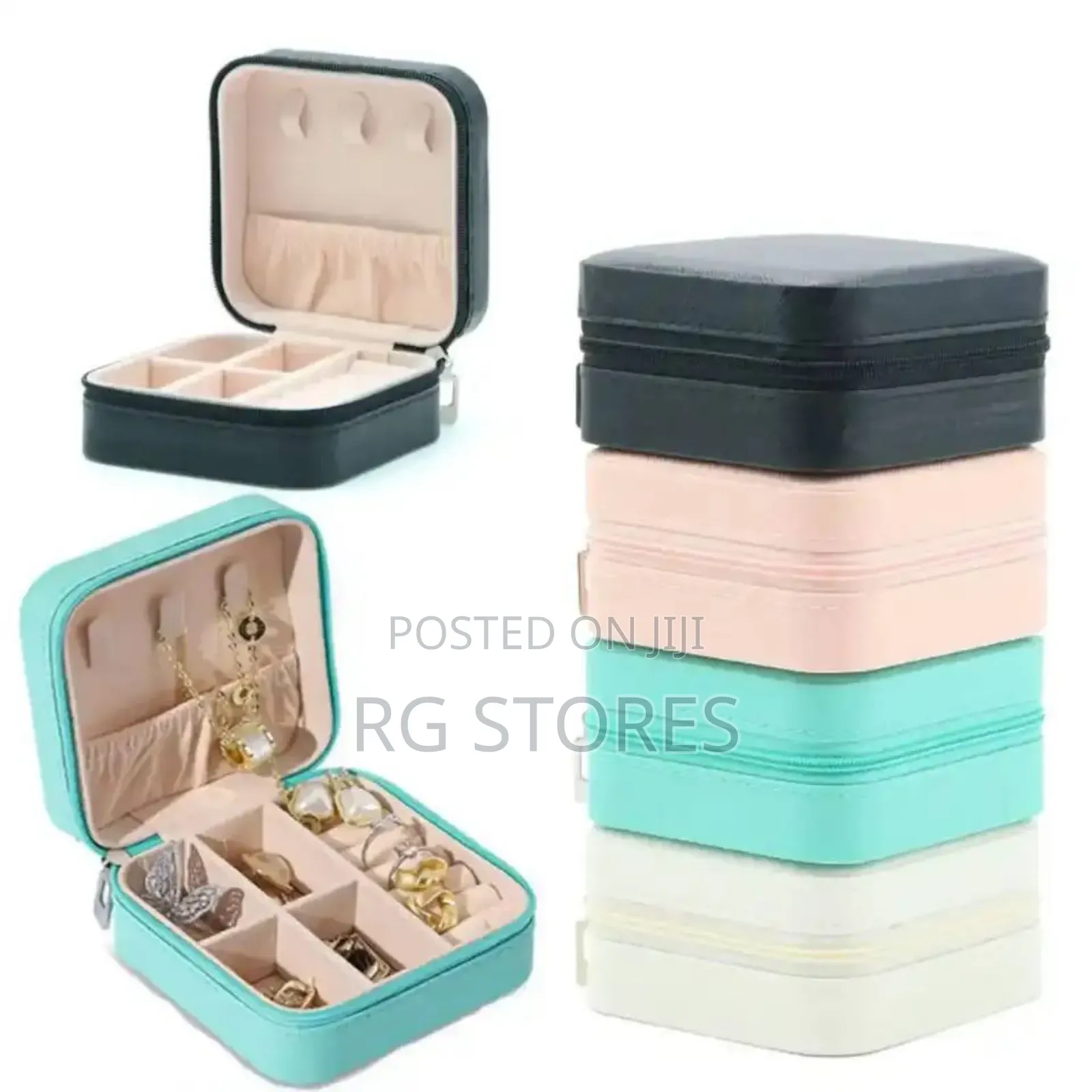 Portable Jewelry Box Leather Storage
