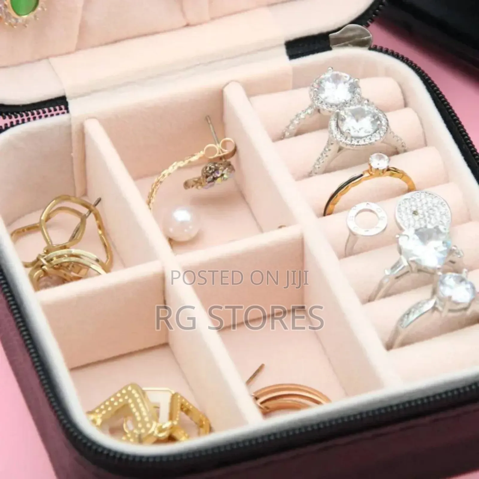 Portable Jewelry Box Leather Storage