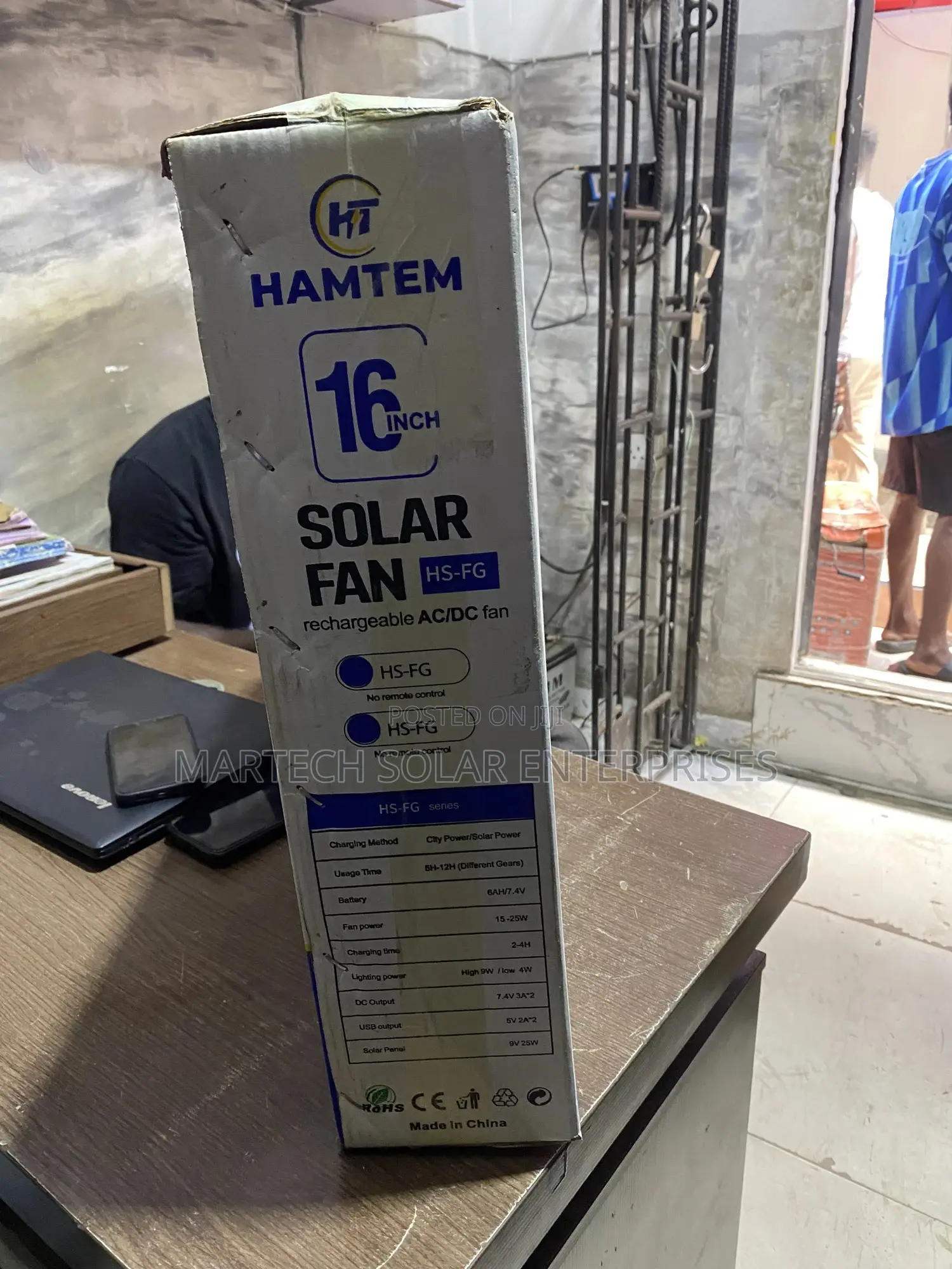 Hantem Solar Energy 16 Inch Ac/Dc Solar Fan