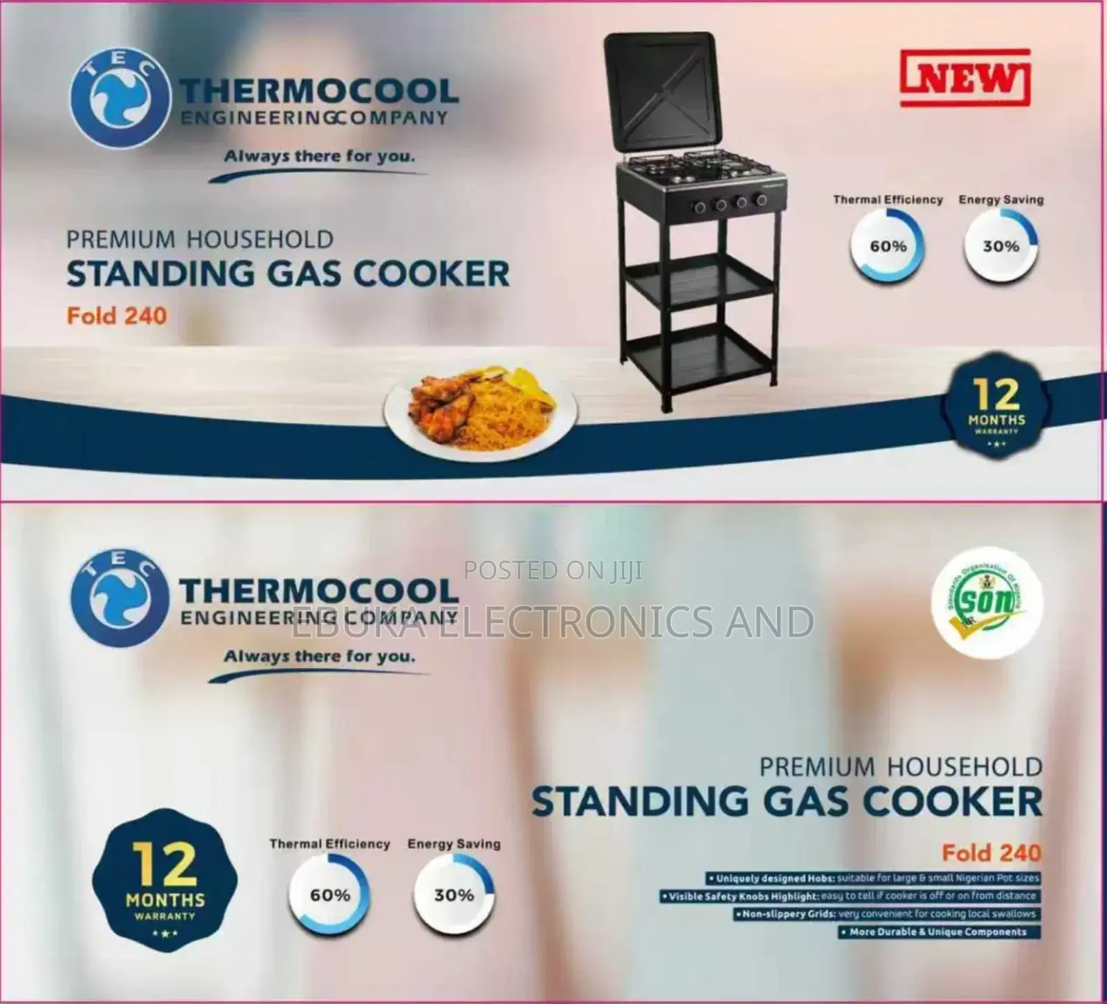 Thermocool Foldable Standing Gas Cooker (Fold 250)