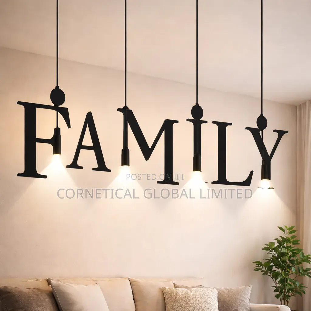 Modern “Family” Letter Chandelier Light Fixture