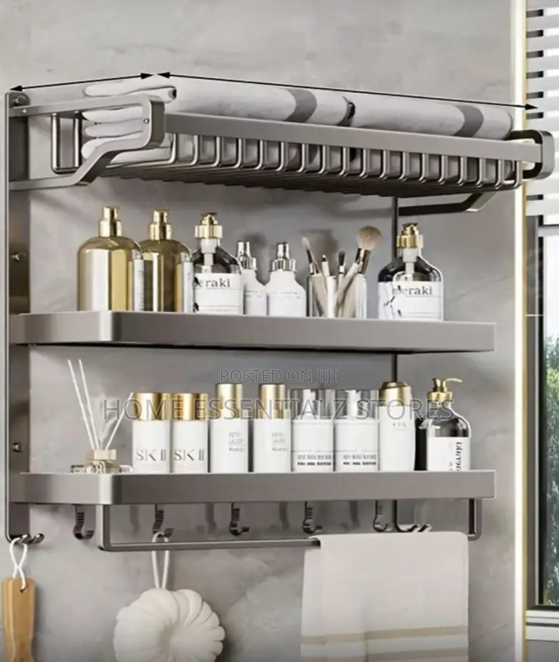 Reinforced Aluminum Bathroom Organizer - 3 Layers Bathroom Rack