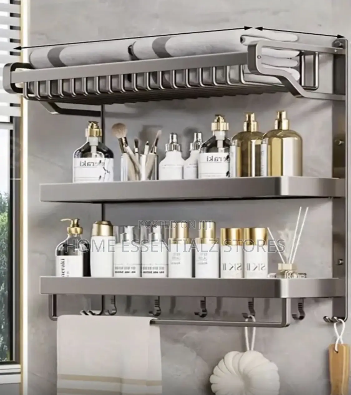 Reinforced Aluminum Bathroom Organizer - 3 Layers Bathroom Rack