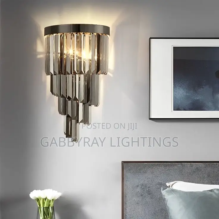 Black Crystal Wall Light
