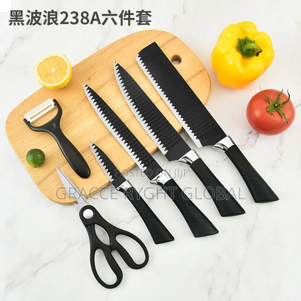 6pcs Kitchen Knife Set With Scissors and Potato Cutter