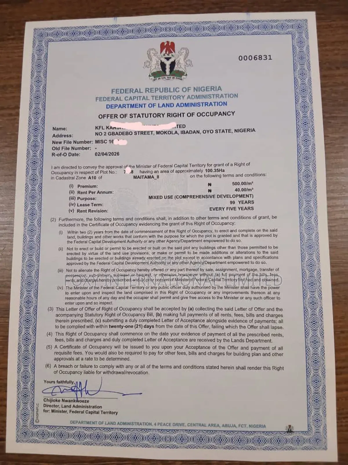 100 Hectares Land at Maitama2