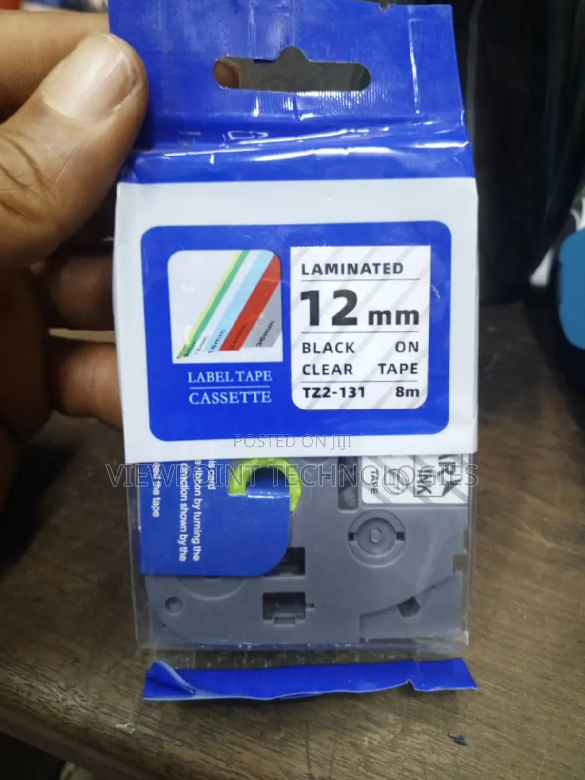Brother Tz2-131 Compatible 12mm Black on Clear Label Tape Cassette.