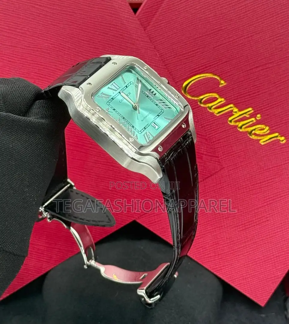 High Quality Cartier Santos Leather Strap Wristwatch