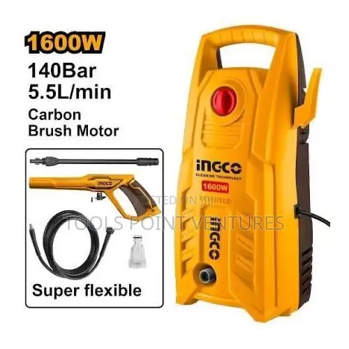 Ingco High Pressure Washer 1600w 140bar 1900psi.