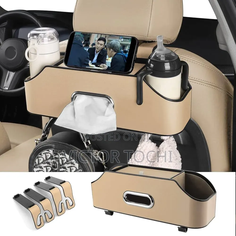 Multifunctional Car Seat Backseat Organizer and Tissue Box Holder