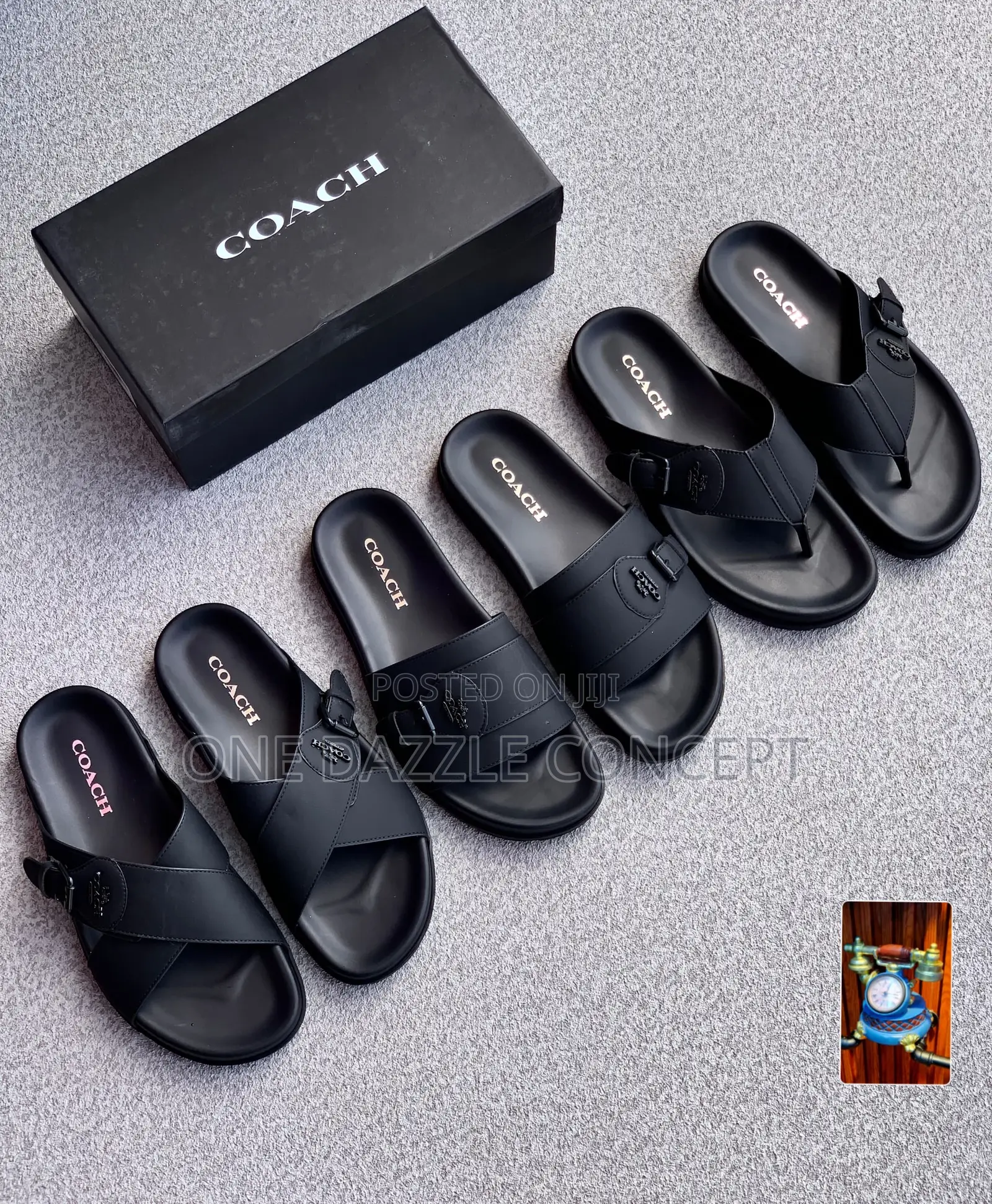 Coach Brand Men Slides/Buckle Slippers