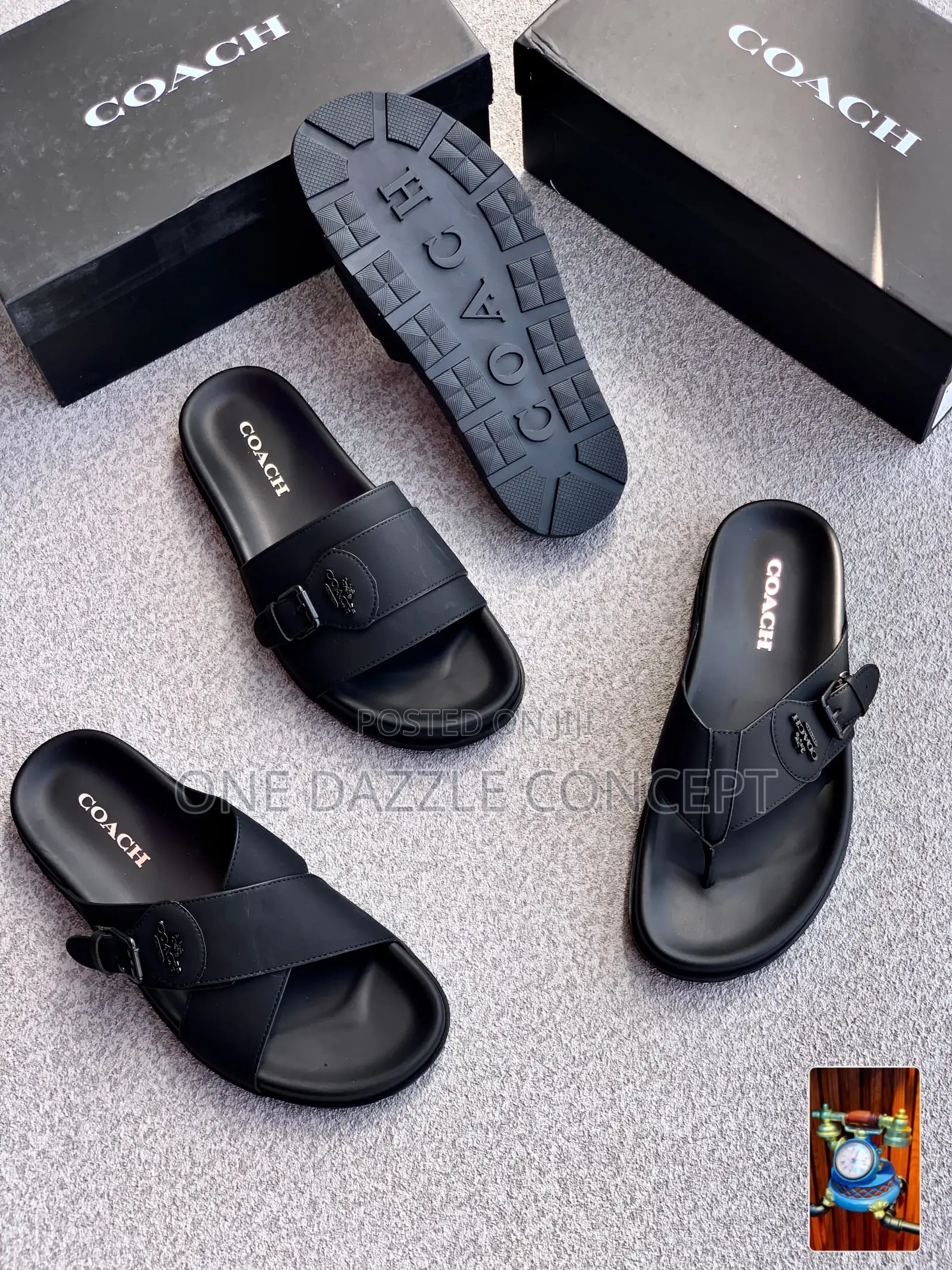 Coach Brand Men Slides/Buckle Slippers