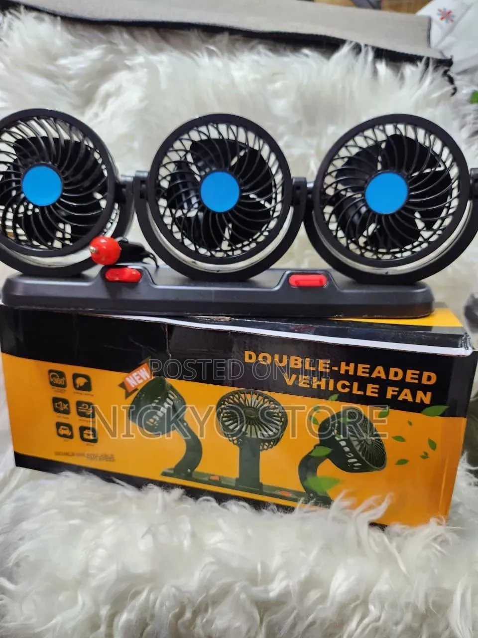 Triple Head Car Fan – Strong Cooling Anywhere