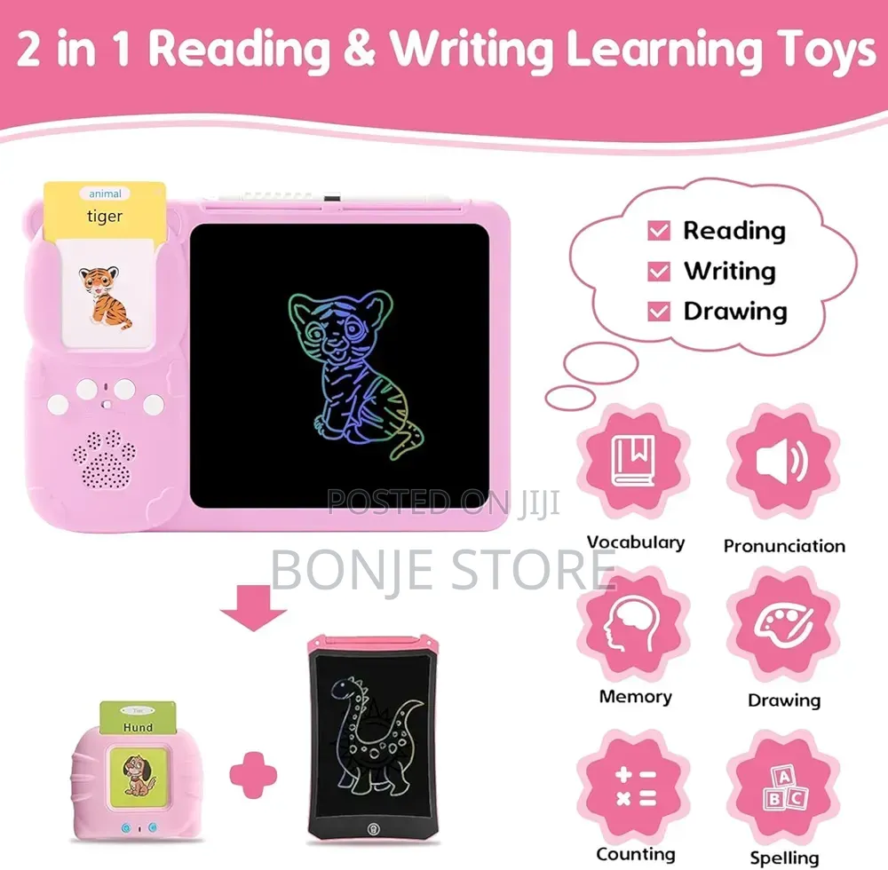 LCD Writing Tablet, Pocket Speech Talking Flash Cards 224 Sight Words