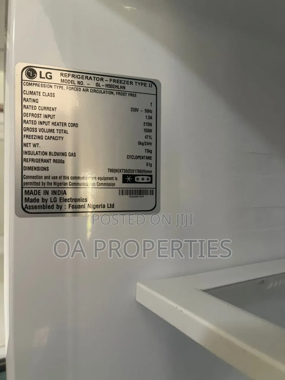 471l Lg Fridge With Inverter Linear Compressor for Sale .