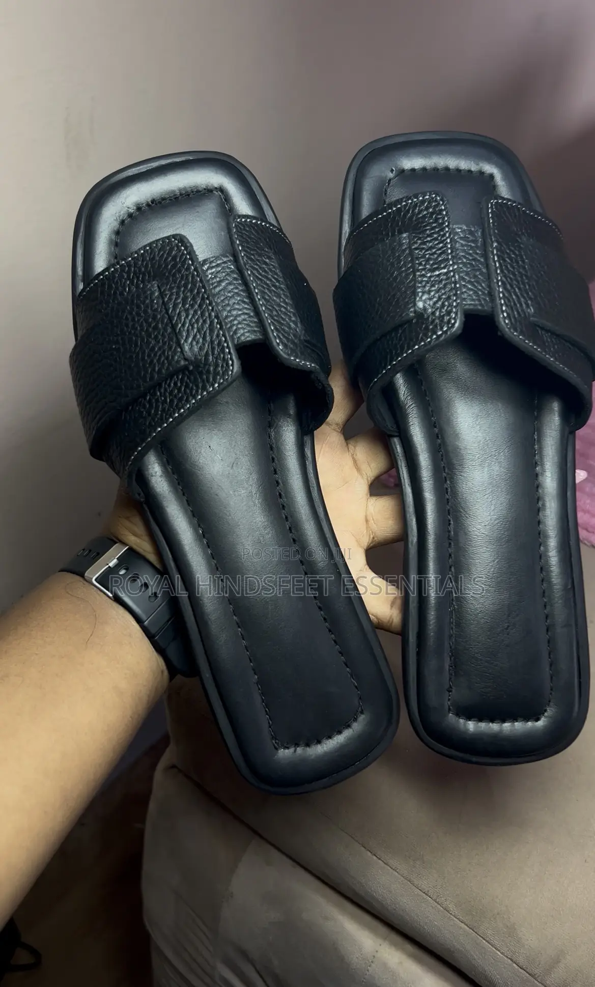 Original Black Leather Slippers
