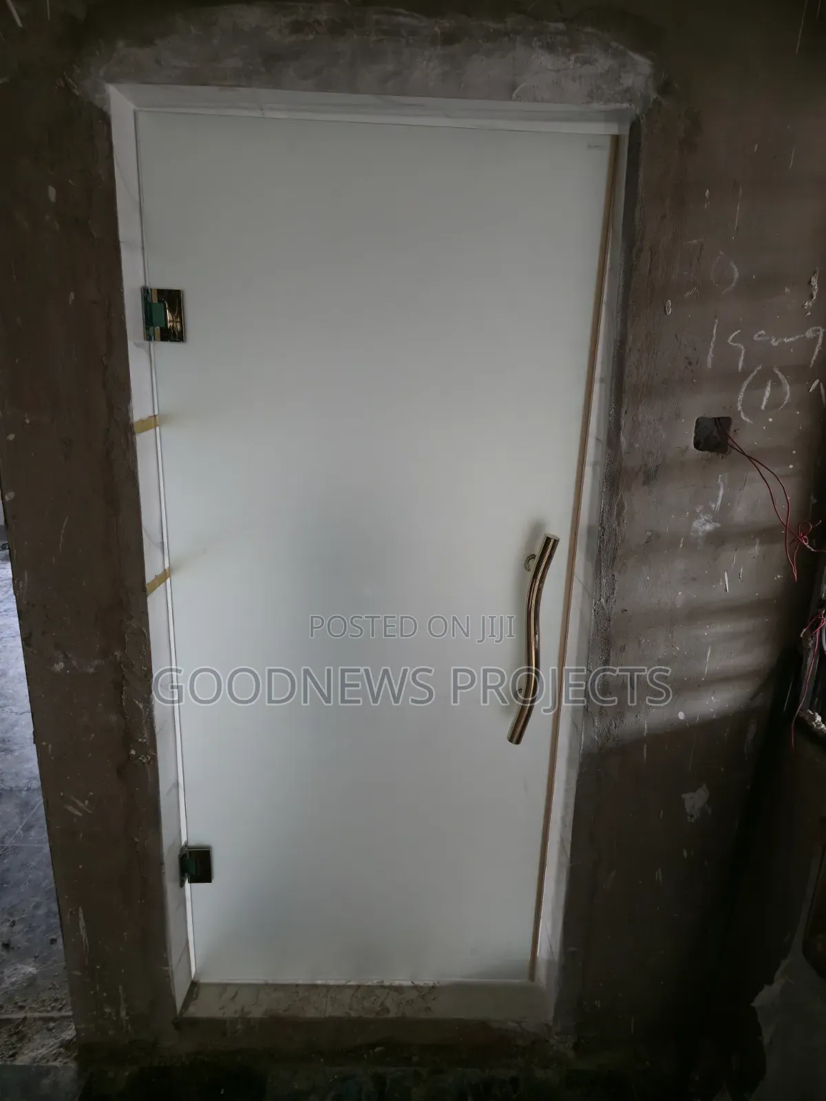 Gold Full Frosted Glass Door