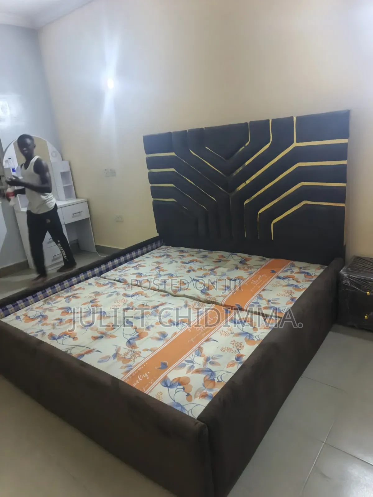 A Standard 6*6 Upholstery Bed Frame