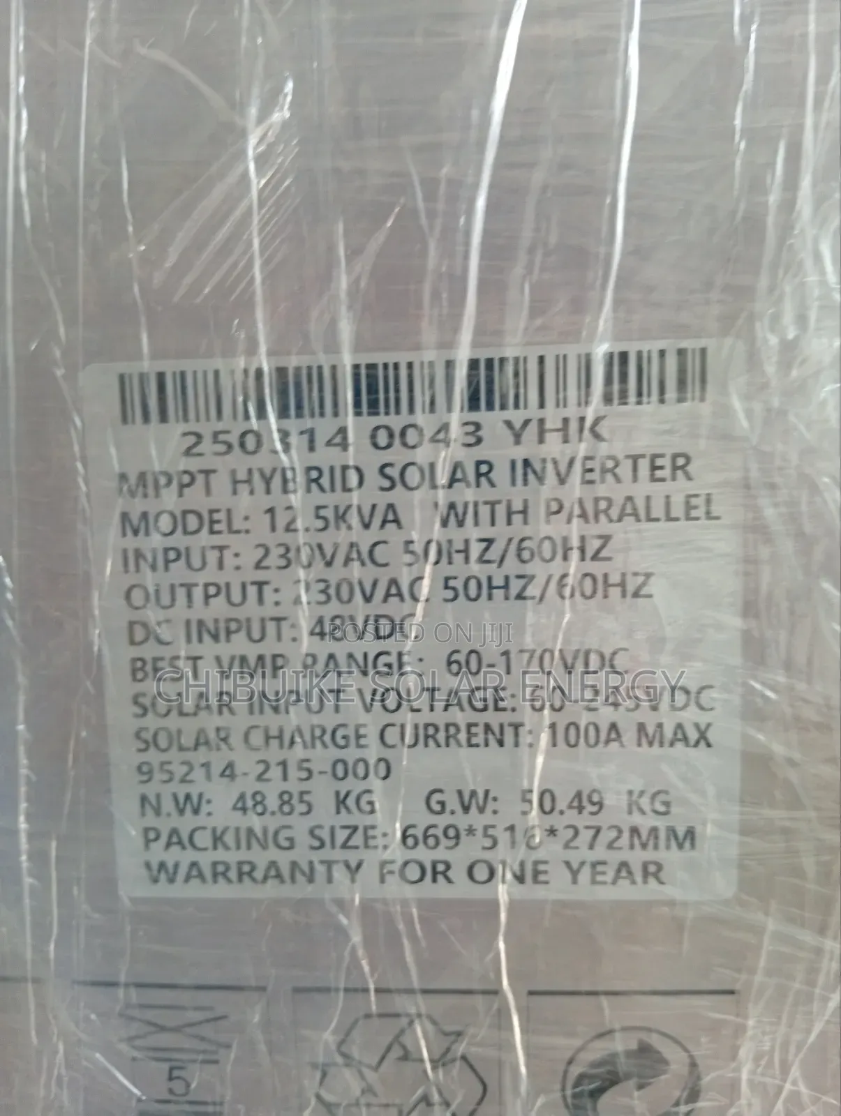 Hybrid Solar Inverter Yohako 12.5kva/48v