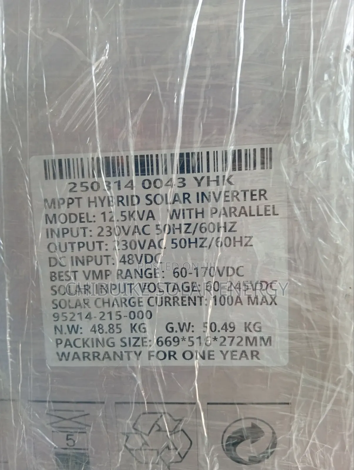 Hybrid Solar Inverter Yohako 12.5kva/48v