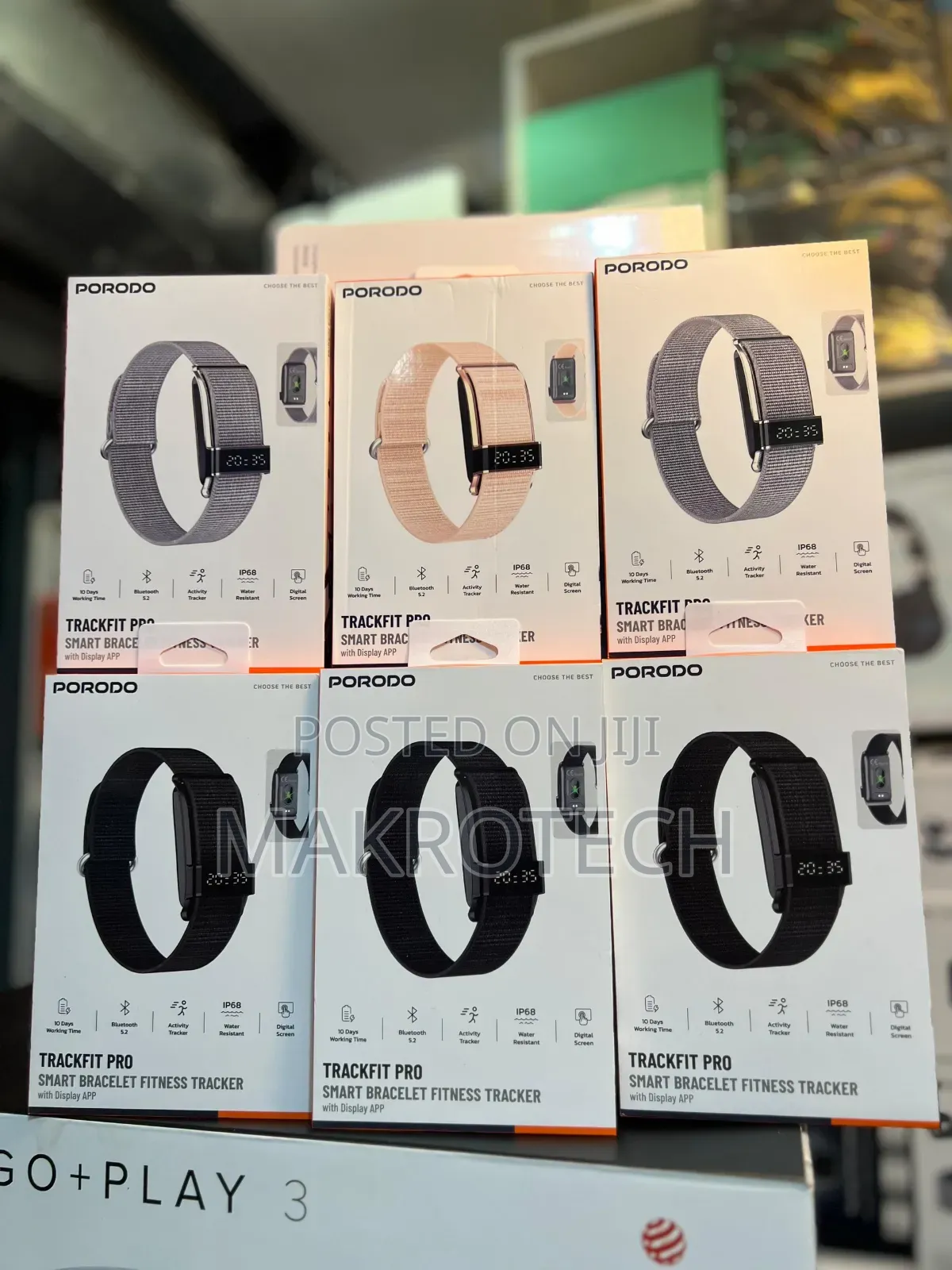 Porodo Trackfit Pro Smart Bracelet Fitness Tracker With Display App