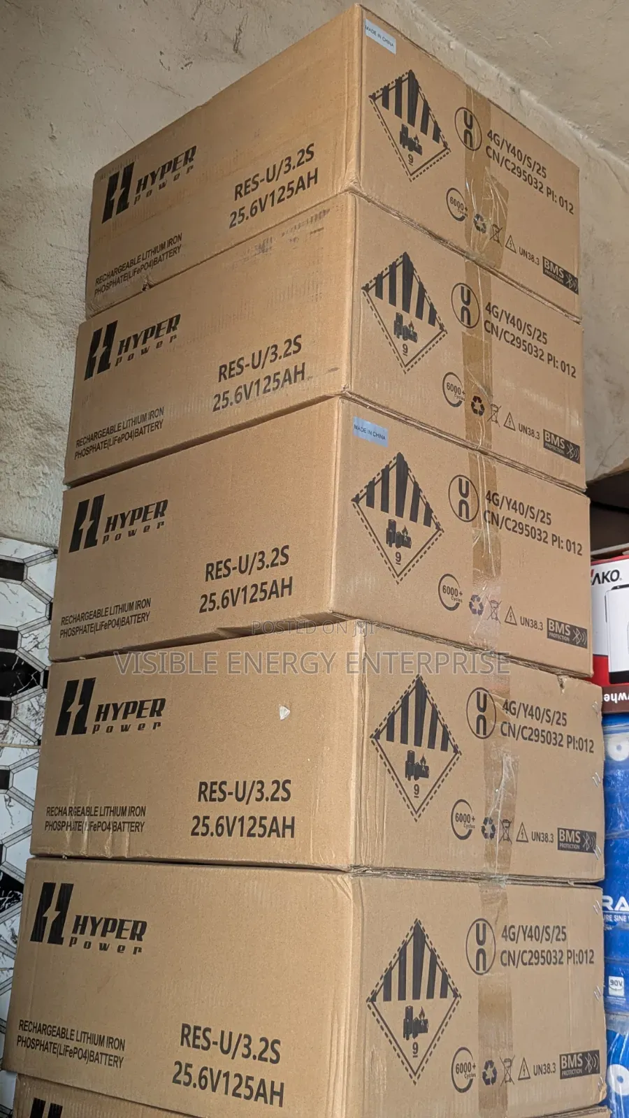 Hyper Power 3.2kwh 25.6v 125ah Lithium Iron Phosphate (Lifepo4)Battery