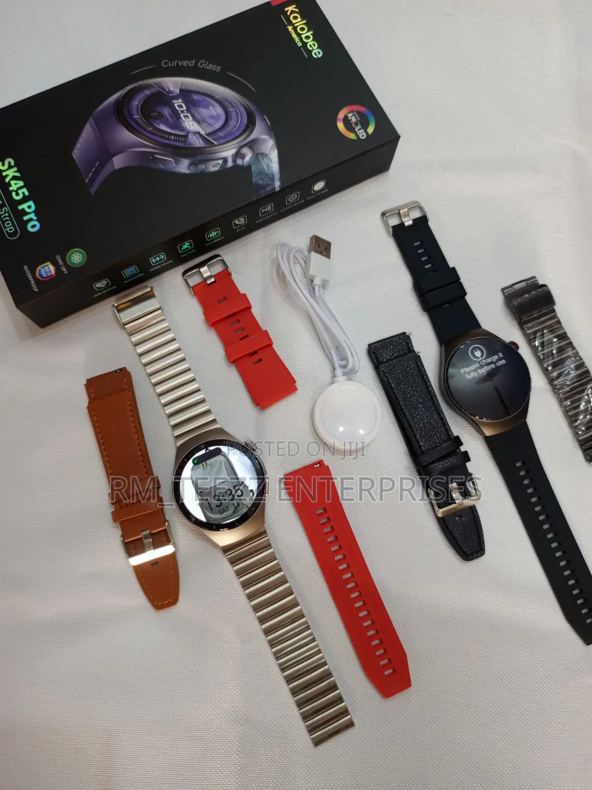 Sk45 Pro (3 Straps) Smartwatch With Strong Led Light Flashlight