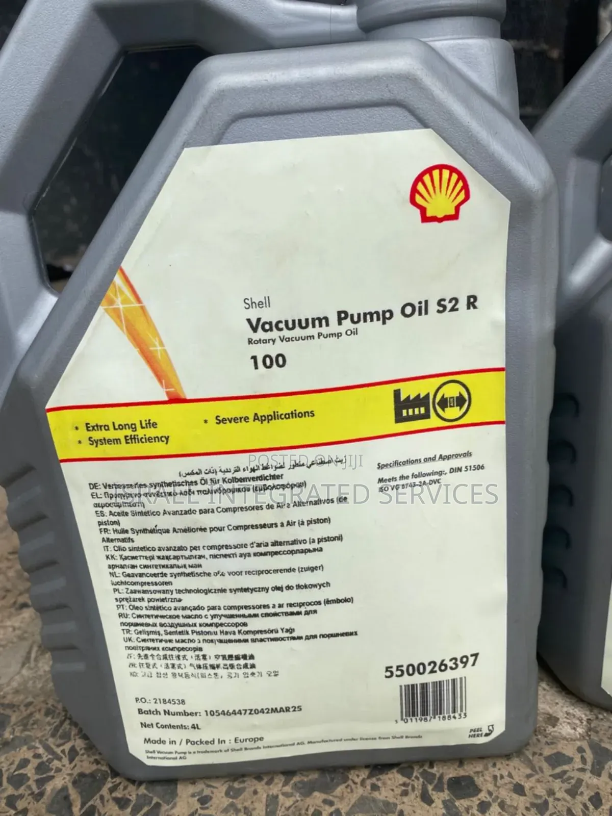 Shell Vacuum Pump Oil S2r 100 4liters