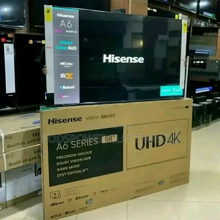 Original Hisense 58 Inches Uhd4k Full Uhd Smart Tv Free Wall Hanger